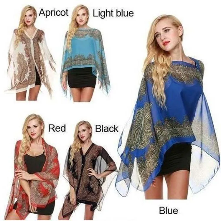 Womens Bikini Beach Wear Cover Up Clothing Printed Colorful Beachwear Kaftan