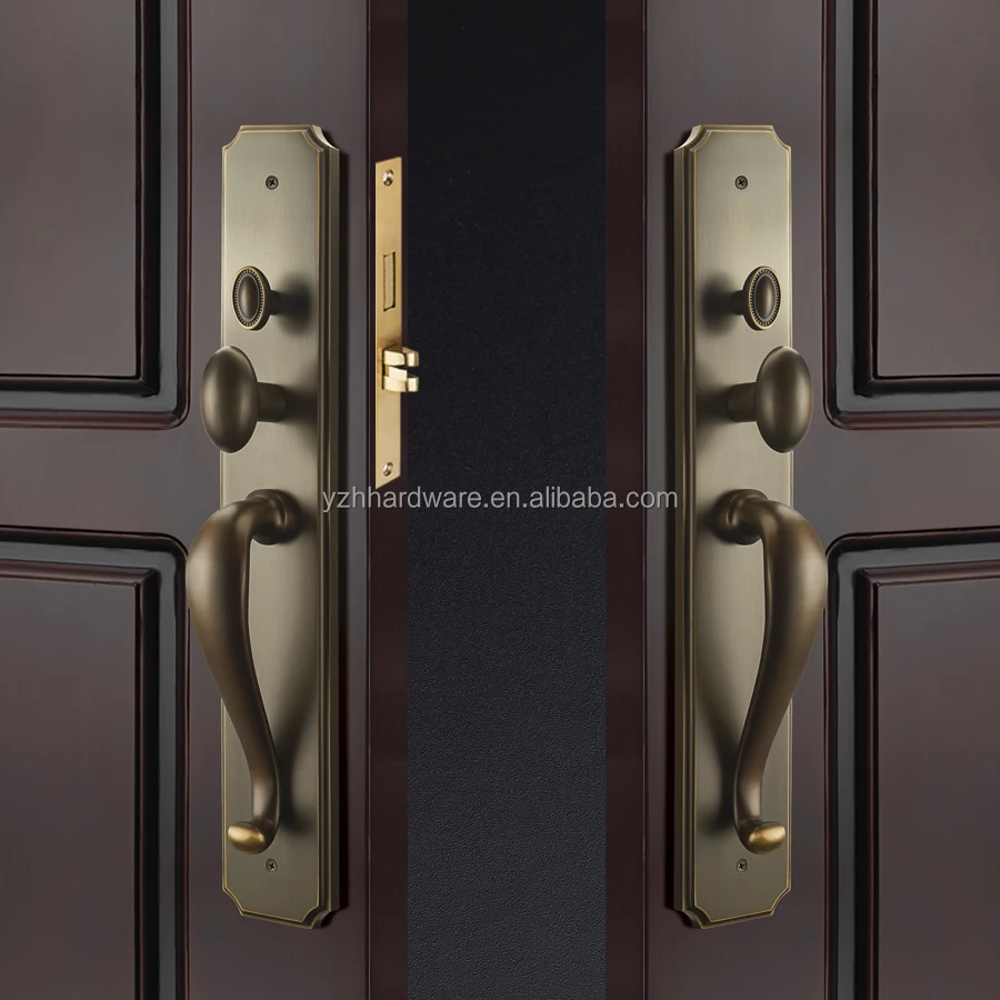 [Полностью латунь] Высококачественная ручка дверного замка из твердого дерева с долговечностью