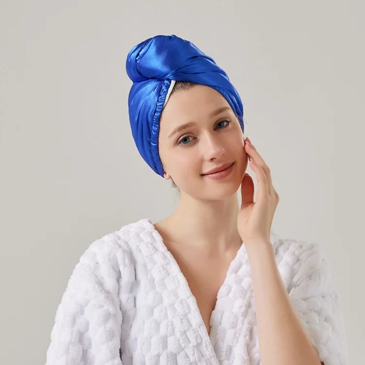 Factory microfiber turban microfibre hair towel custom logo wrap luxury satin silk hair towels quick dry towel for hair