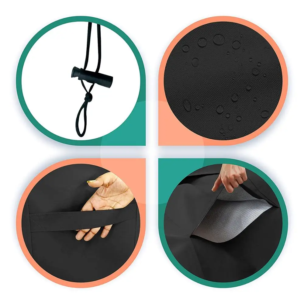 Air Conditioner Cover Waterproof - 100% UV & Weather Resistant PVC Coated Outdoor Furniture Cover with Air Pockets & Draws