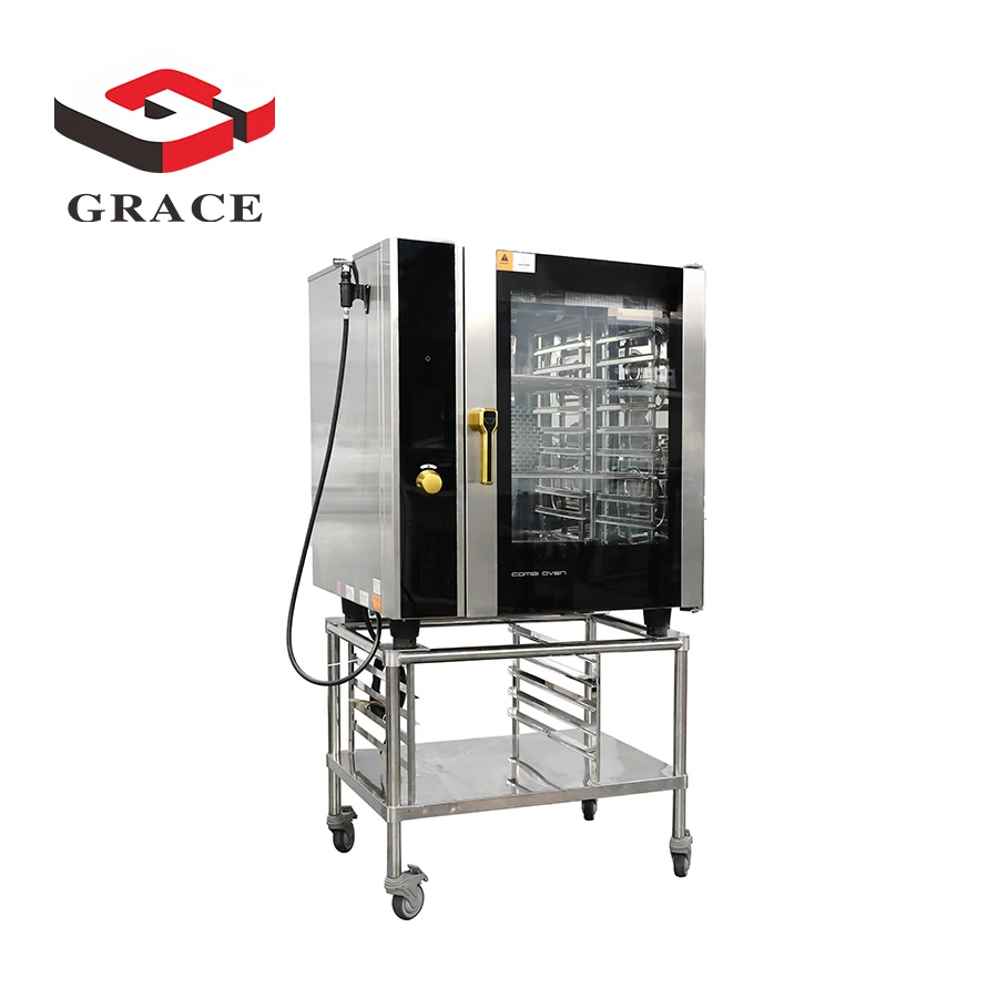 Commercial Electric Heating Motor Combination Oven with Steam Function 10 Deck 10 Trays Convection Combi Oven