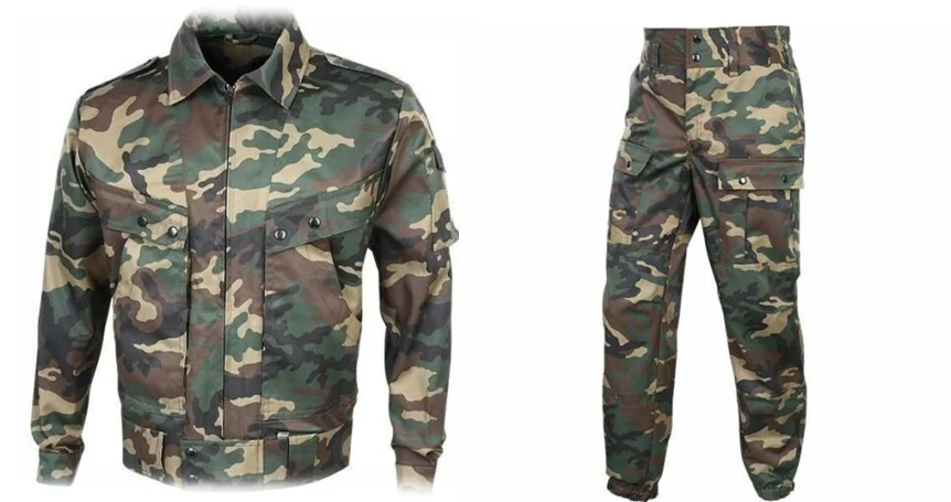 Factory Wholesale Custom Men  Frog Tactical uniform Green Camouflage Jacket+Pant Suit BDU Uniforms