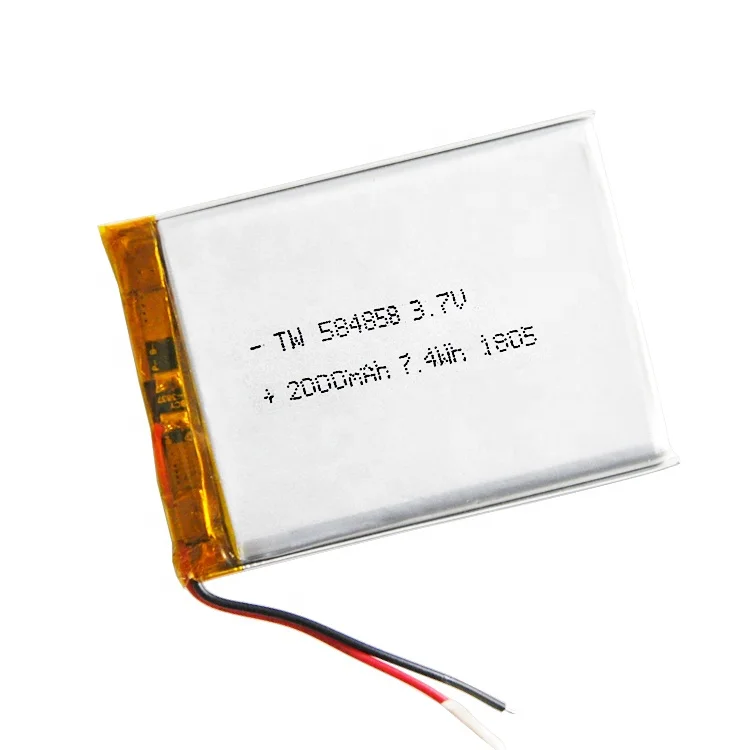 Free Sample OEM TW584858 rechargeable 3.7V 1950mAh battery with kc certification