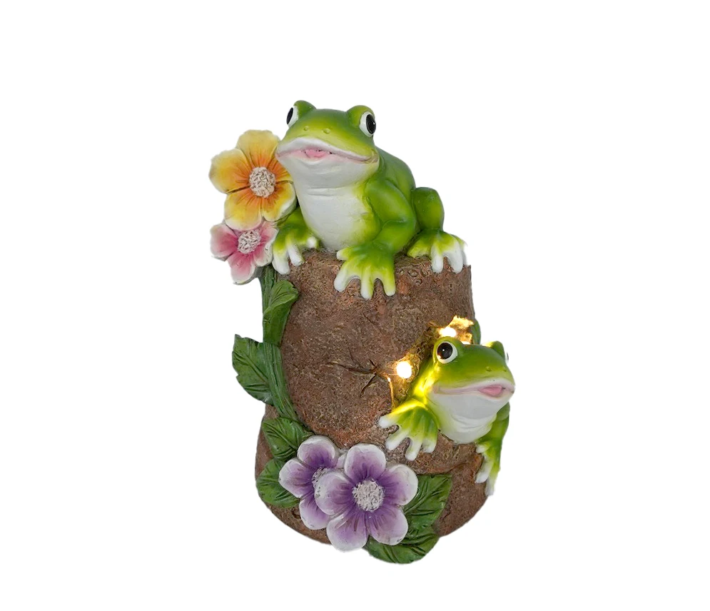 Top Grace Custom Design Solar Powered/Resin Hedgehog Frog Succulent Garden Decor Sculpture Solar Folk Crafts