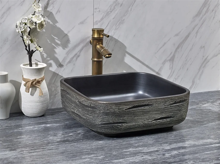 Chinese square shape ceramic washing hand sink