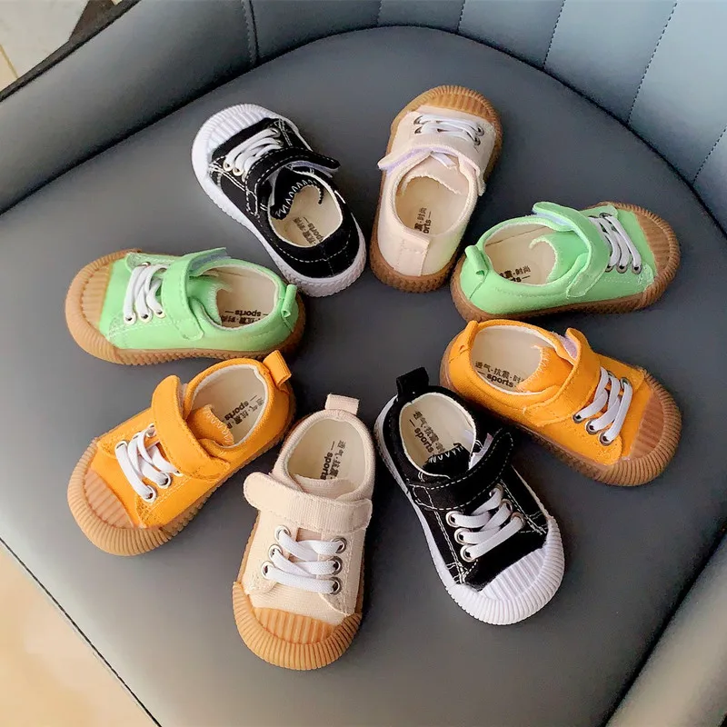 KSA001 Solid Color Baby Shoes Children Kids Canvas Shoes All-purpose Non-slip Breathable Boys Girls Kids Fashion Casual Shoes