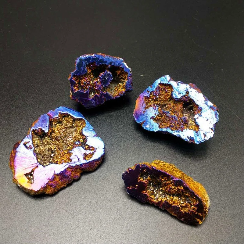 Wholesale Angel Aura Quartz Agate Geode Druzy Stone Moroccan Crystal Geodes For Decoration