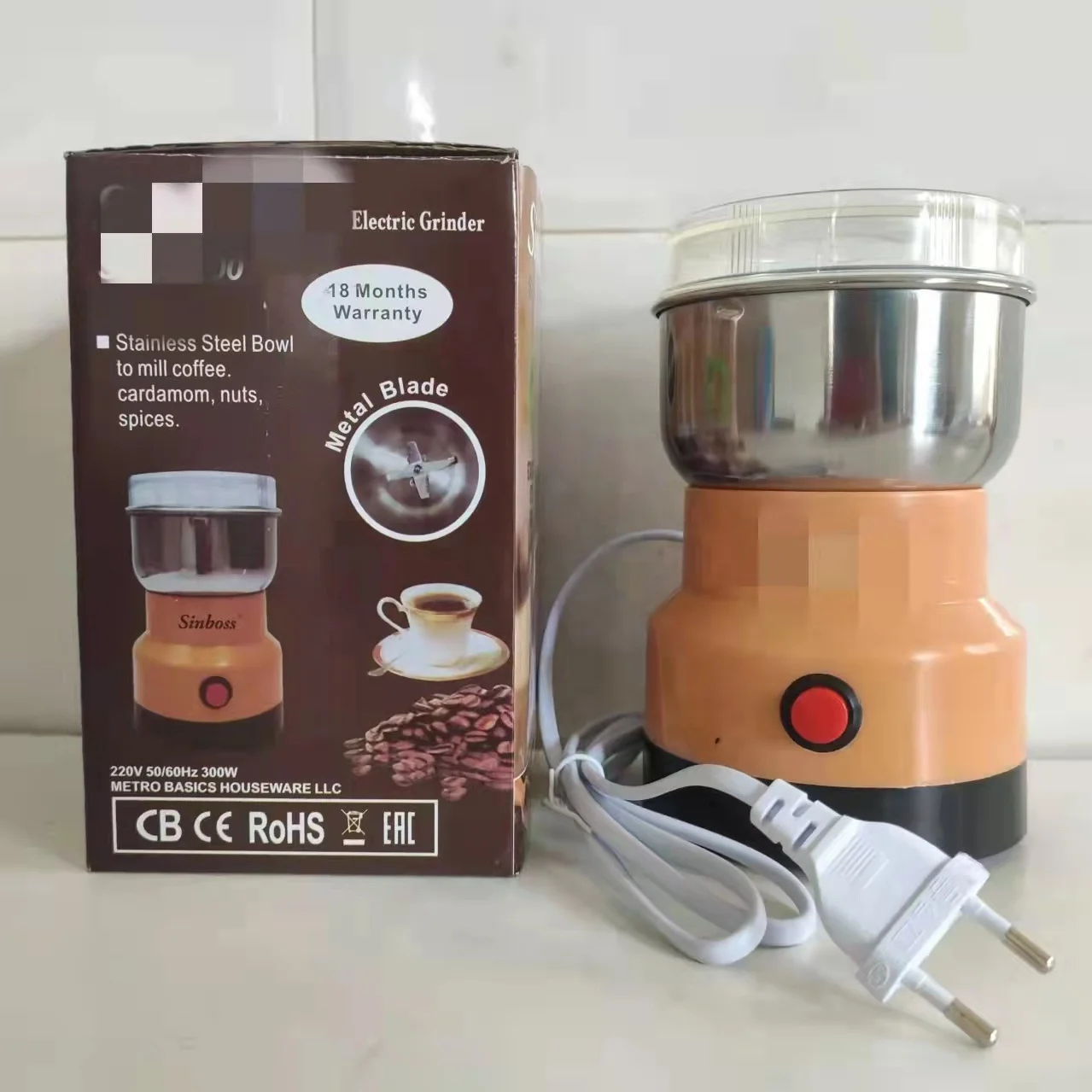 Mini Electric Dry Herb Spice Coffee Bean Grinder Machine Kitchen Chopper Food Processor