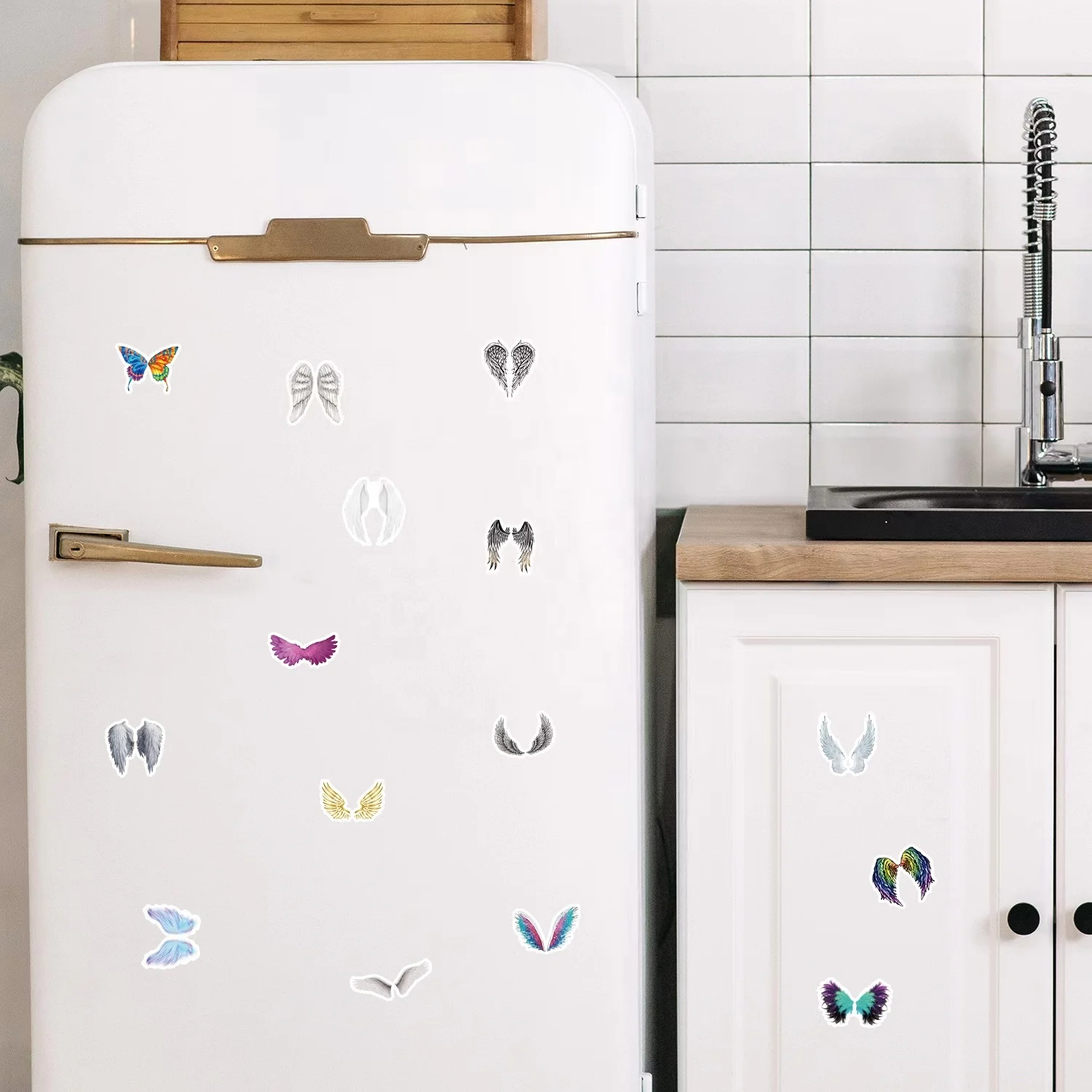50pcs Angel Wings waterproof PVC graffiti sticker packs for kids laptop skateboard luggage notebook cup bottle decoration