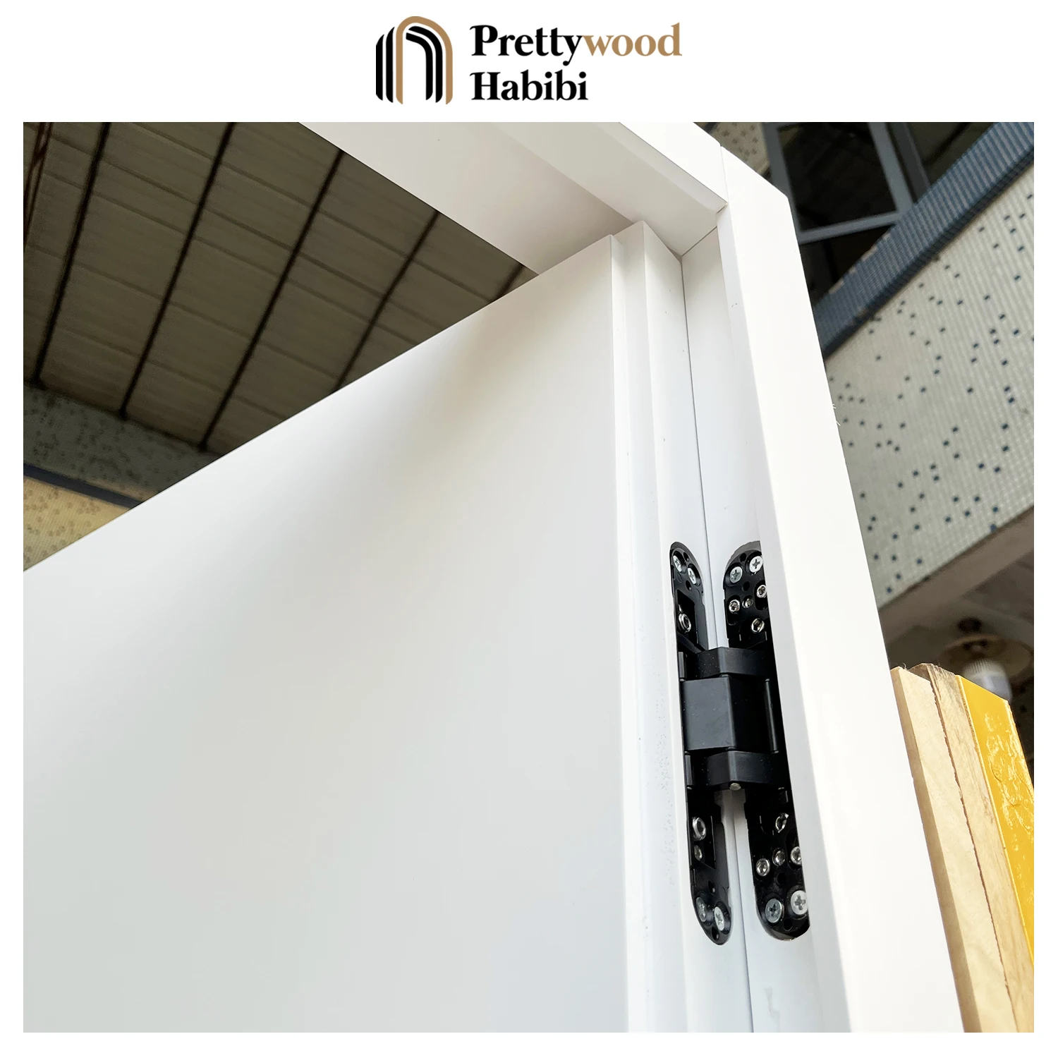 Prettywood American Walnut Veneer Interior Flush-to-Wall Solid Wooden Hidden Door