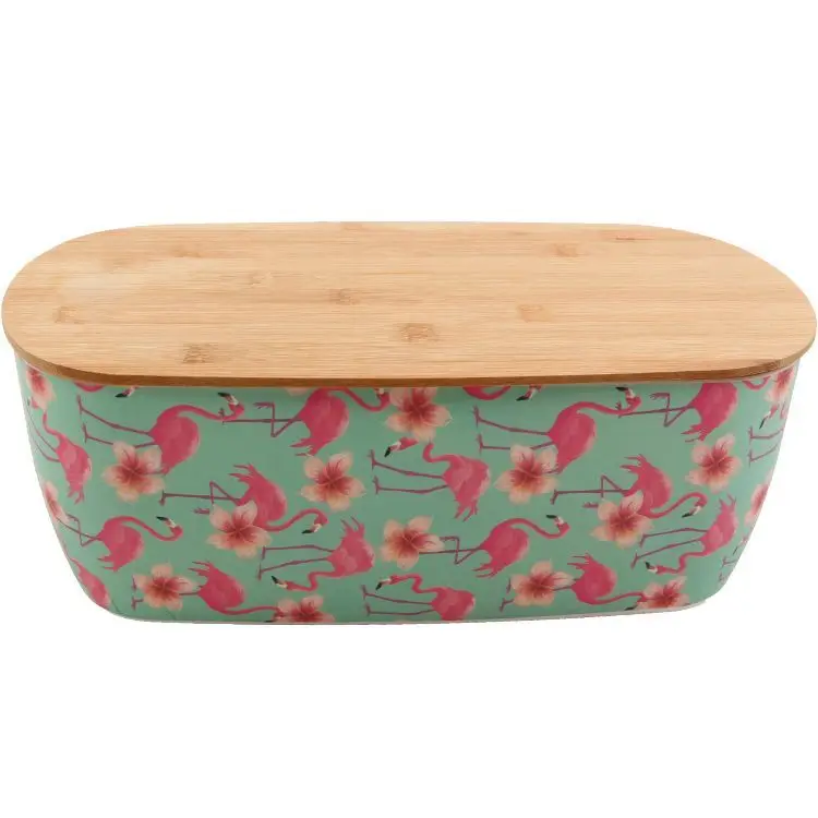UnionSource Food Container Bamboo Lunch Box/Biodegradable Bamboo Fiber Lid Lunch Box