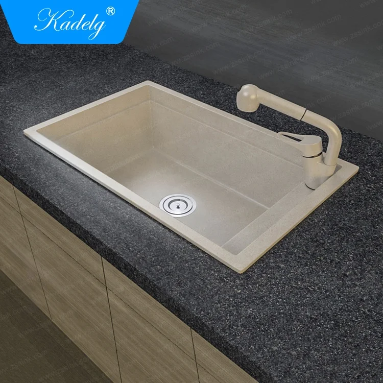 CE Approved Red Color Undermount Granite Sink Quartz Kitchen Sink