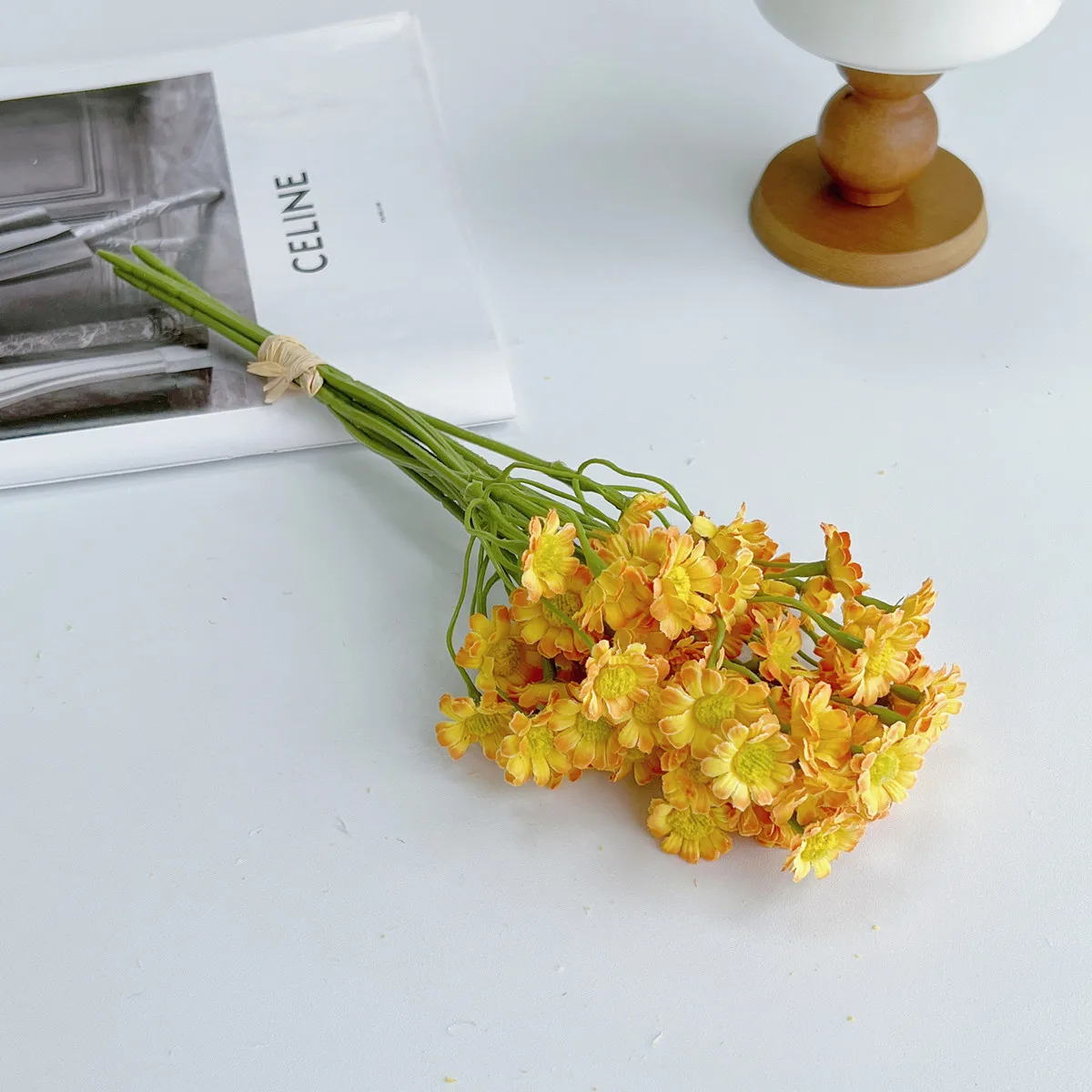 Artificial flower daisy silk flower bouquet 26cm mini blue daisy wedding decoration vase flower daisy