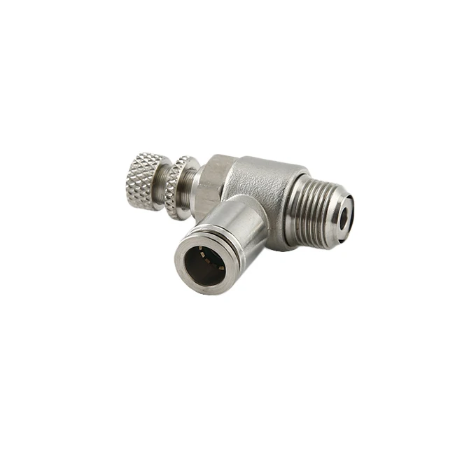 SL Brass Pneumatic Valve Fitting 1/8' 1/4' Thread Size Speed Controller Pneumatic SL Pneumatic Push Fitting Flow Control