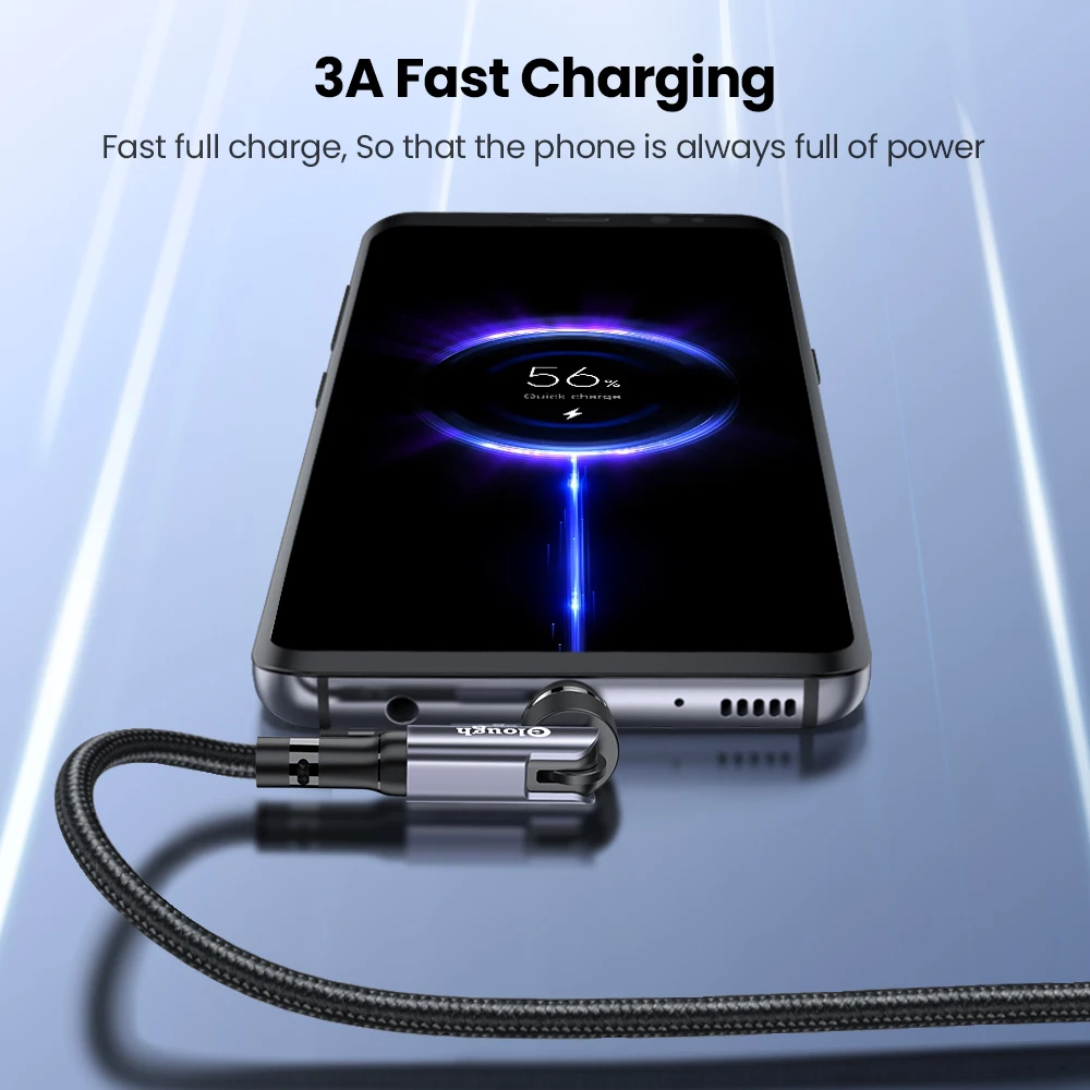 Elough wholesale mobile accessories 540 degree magnetic wire cabo magnetico luminoso 3 in 1 usb charger cable