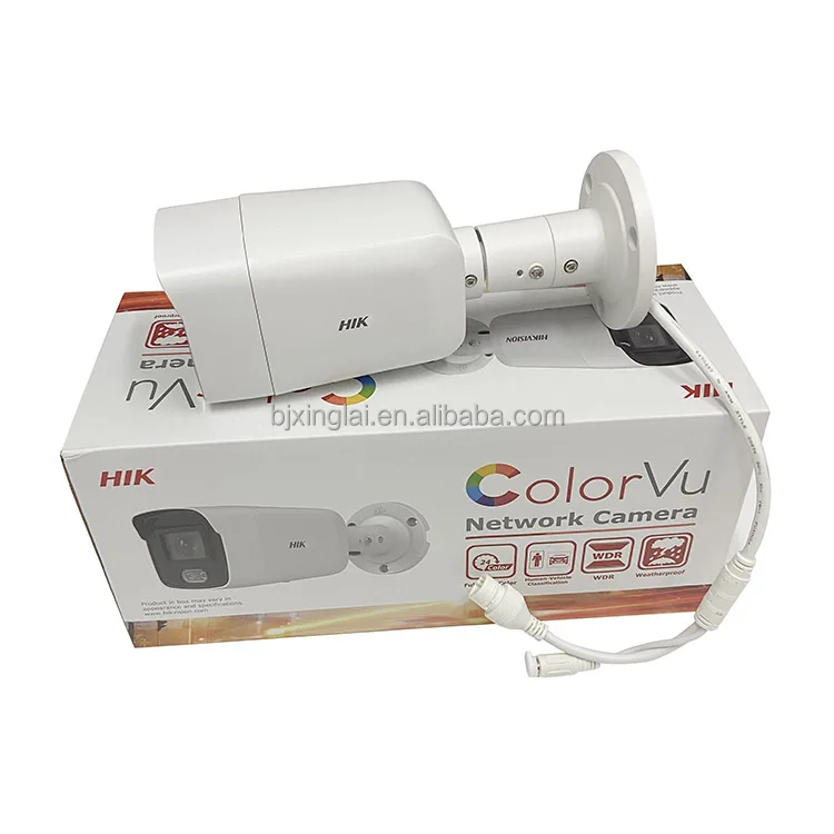 24/7 Night Vision Full Color Network Camera DS-2CD2087G2-LU Hik ColorVu 8MP 4K Bullet IP Camera with Mic