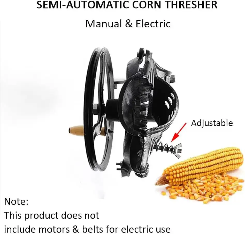 Cast Iron Hand Corn Sheller Solid Shelling Machine Manual Farm Corn Thresher Corn Remover Tools with Wooden Handle
