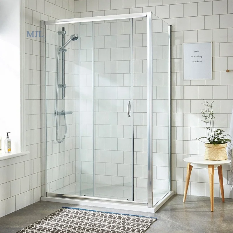 Apartment interior bathtub tempered sliding shower room glass door with enclosure kit