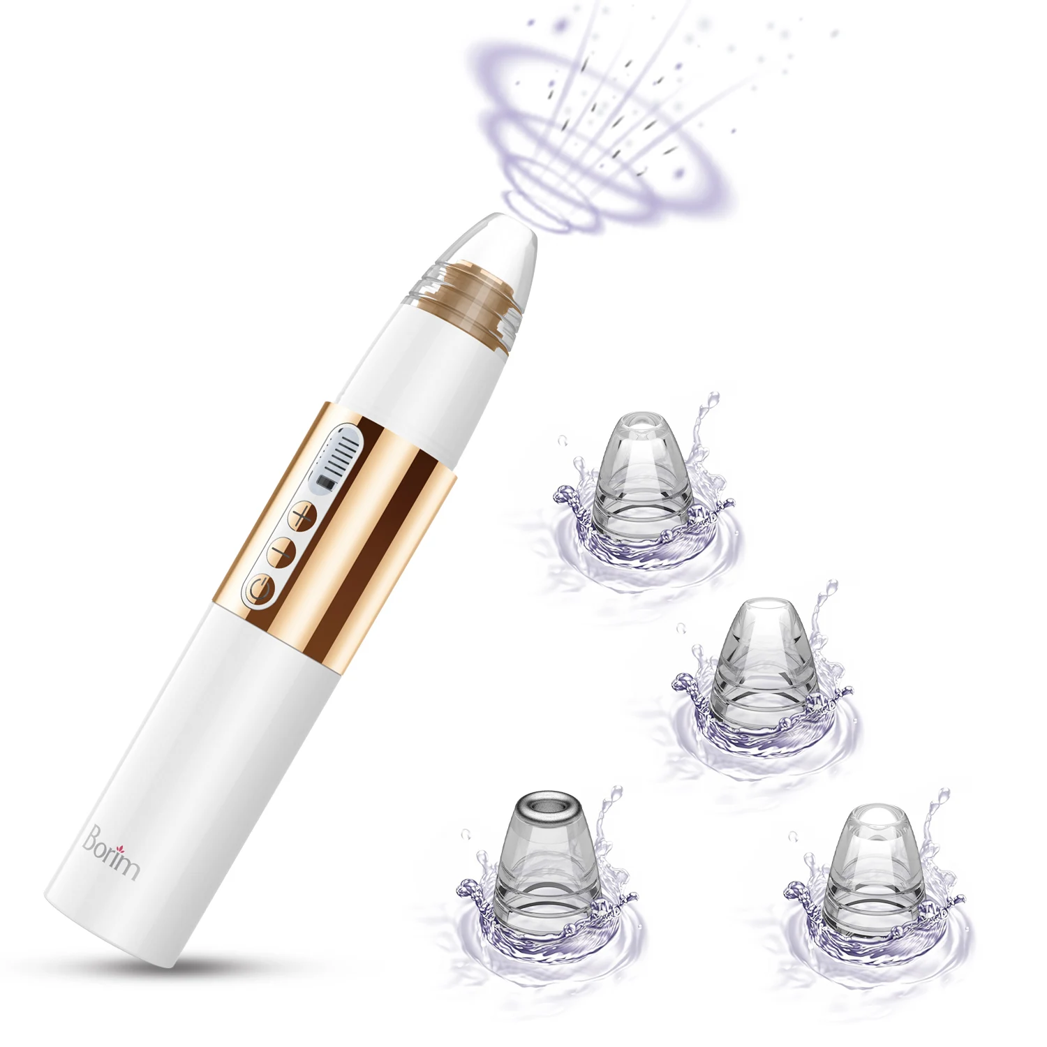 Borim CE FCC RoHS Electric Small Bubble Sucks Blackheads Machine Cleaner Nose Facial Pores Usb Charging Vaccum Blackhead Remover