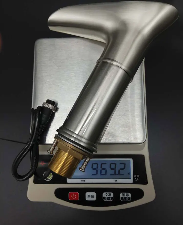 
Luxury Glass Waterfall Basin Faucet Automatic sensor faucet with beautiful LED light brass material with AC DC 