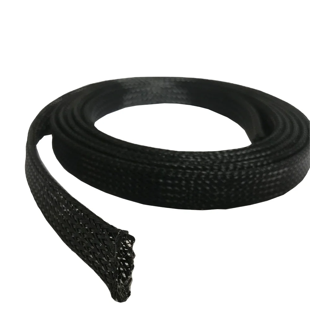 High temperature and high Density Expandable PET Nylon Polyester Multifilament Braided Sleeving