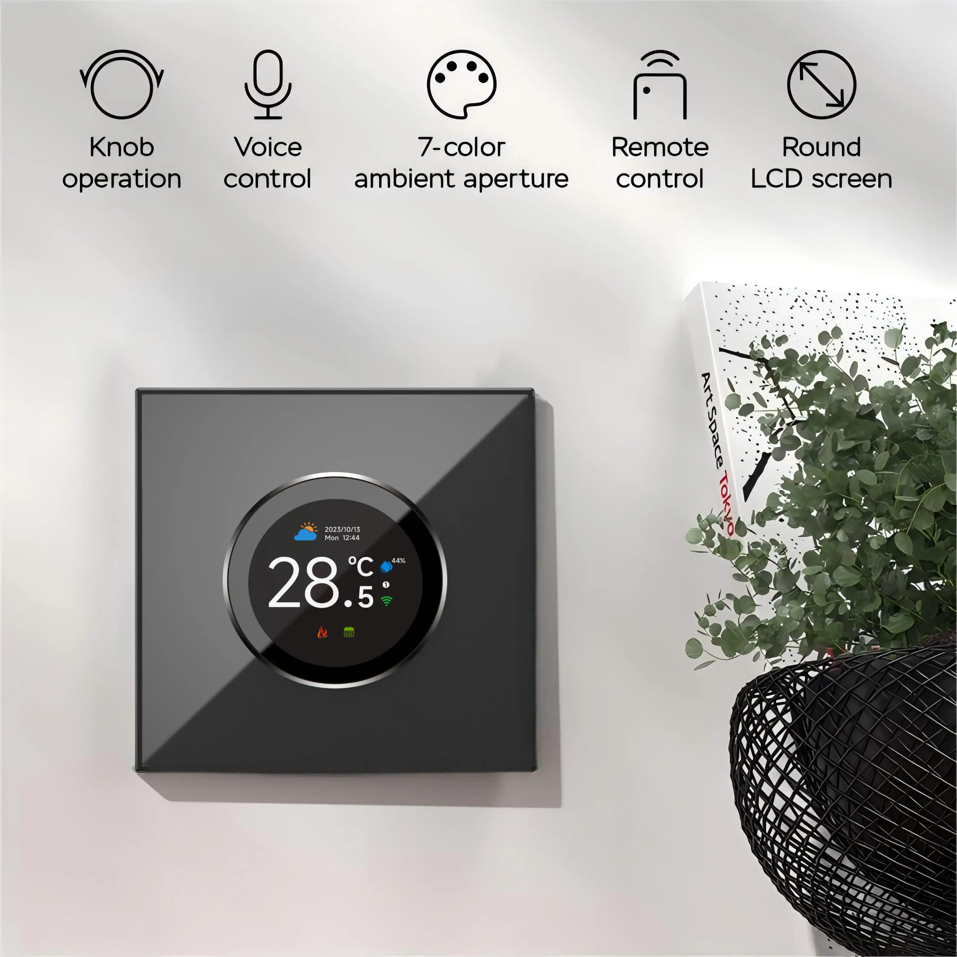 Smart Home 5+1+1 Programmable Heating Knob Thermostat With Cellphone App Remote Controlling