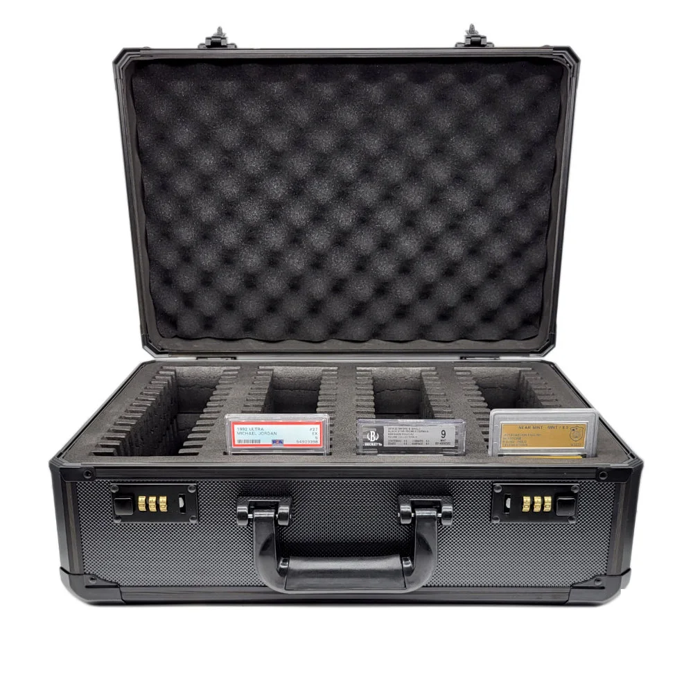 4 Row Custom Carrying Aluminum Graded Card Storage Case for PSA, BGS, CGC,SGC