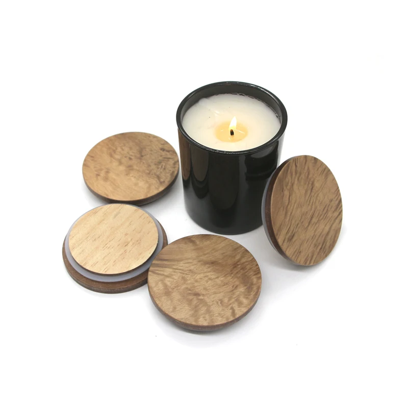 Mescente the natural wooden cement candle jar lid