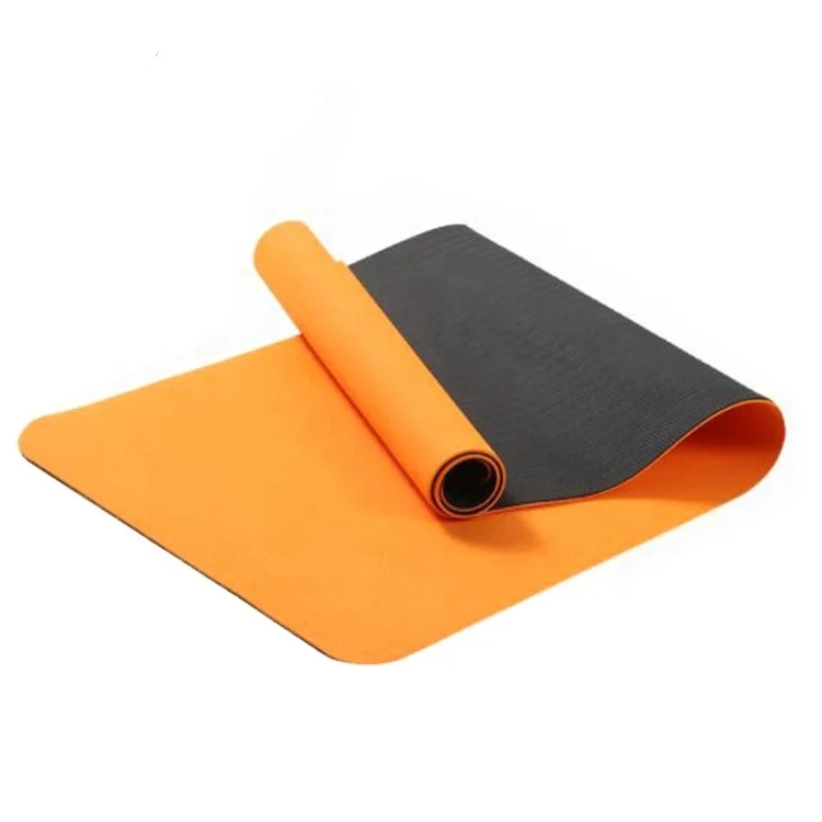 Manufacturer Black 6mm Tpe  Yoga Mat With Custom Logo