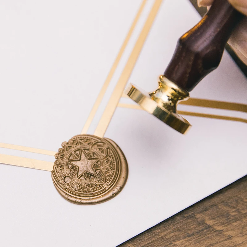 
Seal Vintage Anti-hot Wood Handle Sealing Wedding Mini Wax Spoon Stamp 