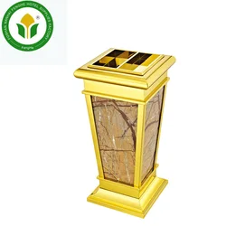 Голден лобби отеля, общественная мусорная корзина из нержавеющей стали, мусорная корзина