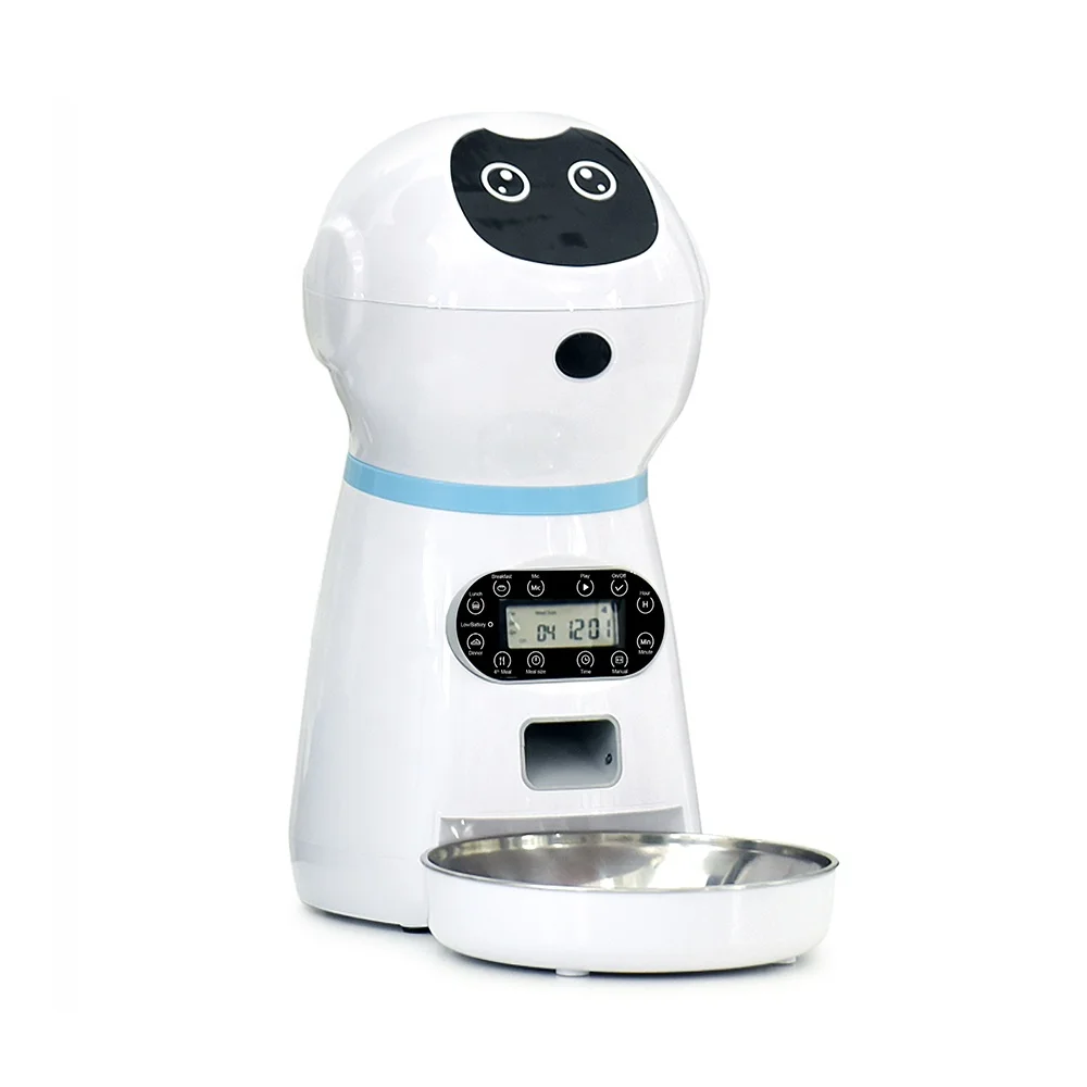 Automatic Cat Feeder Pet Food Dispenser for Cats Dogs, Timed Auto Dog Feeder with Control, Voice Recorder up to 4 Meals