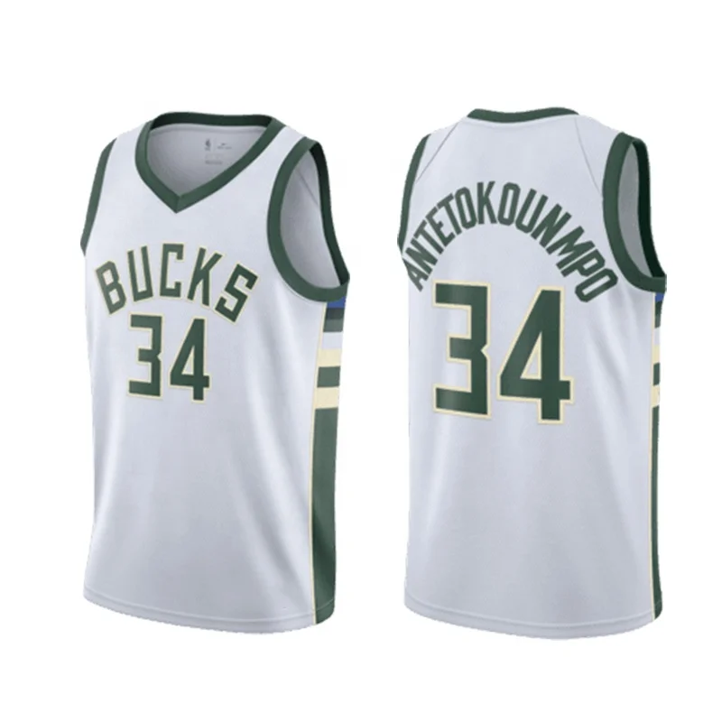 Оптовая продажа, белые мужские баскетбольные майки #34 Antetokounmpo #21, 2022