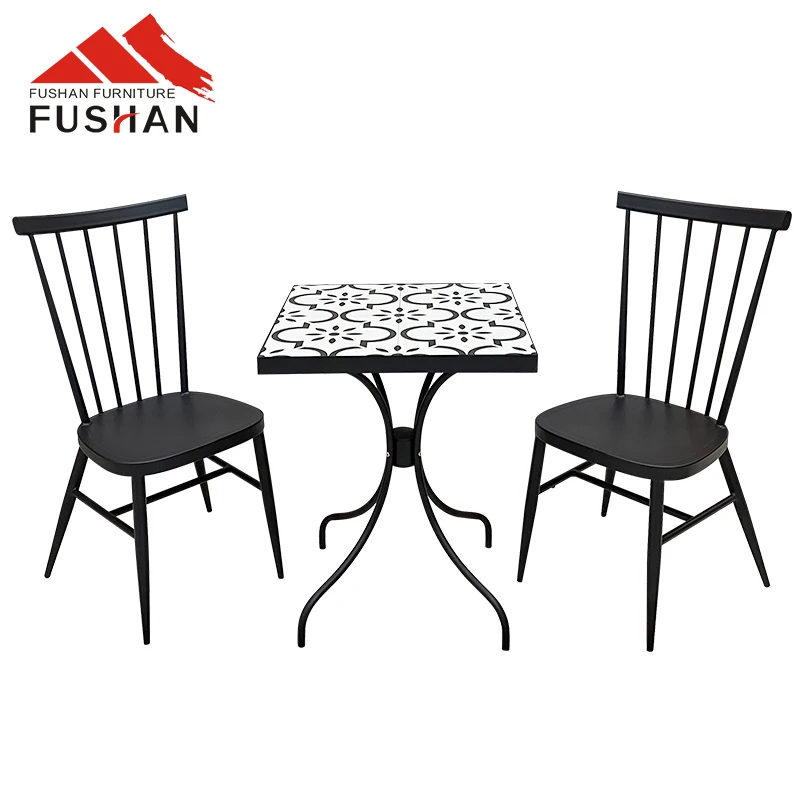 FUSHAN Outdoor Furniture Patio Square Coffee Dining Table Outdoor Ceramic Bistro Table For Aluminum Frame