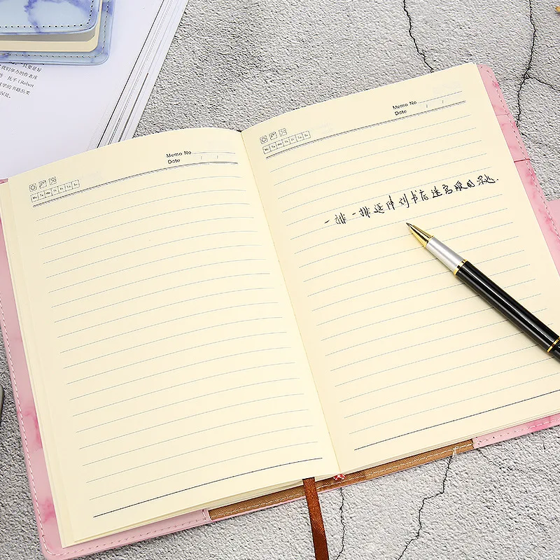 Hardcover high-grade PU leather cover notebook with combination lock and monthly diary with lock