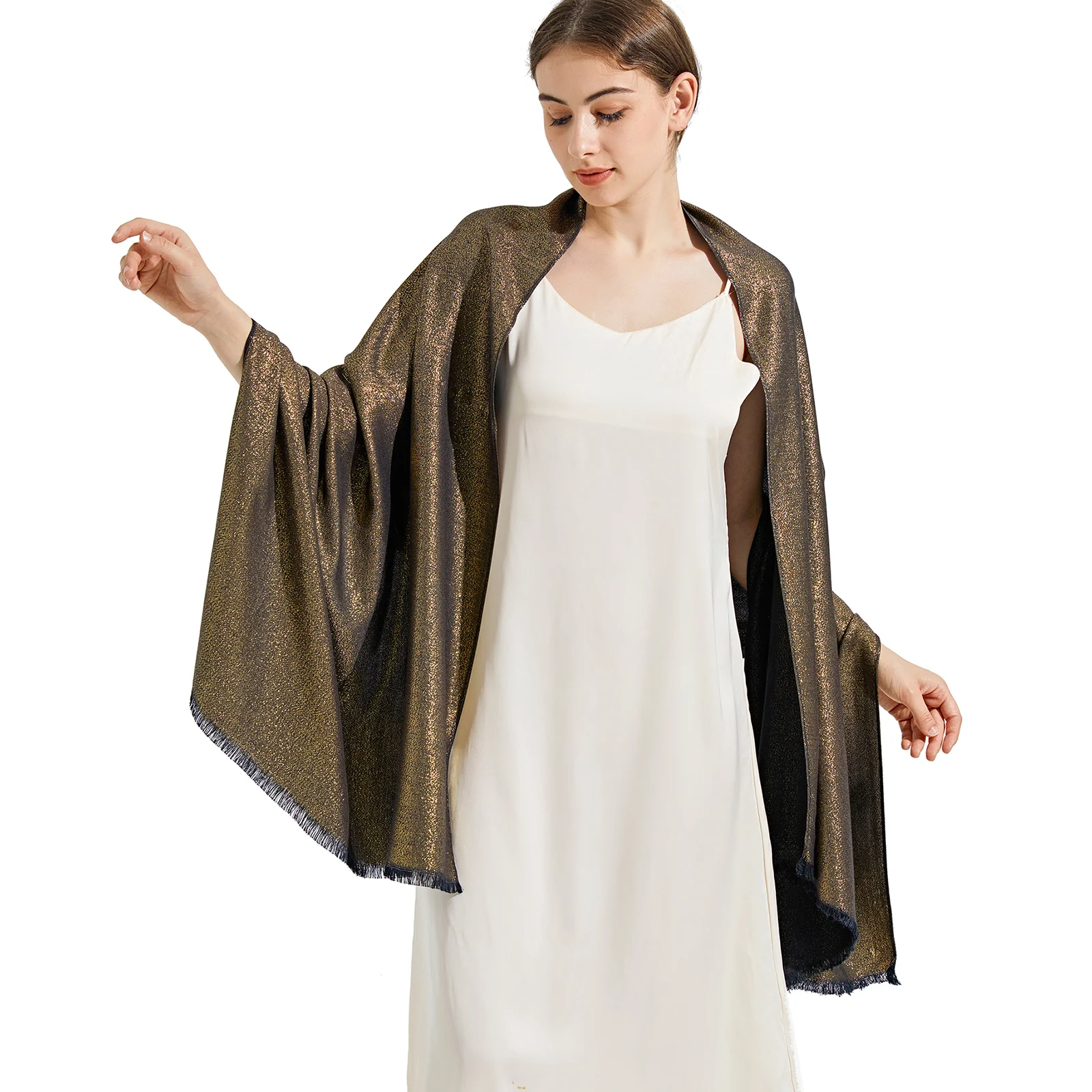 Scarf for Women in Summer and Spring and Autumn Reversible Beautiful Shawls for Evening Party Shinning Ponchos