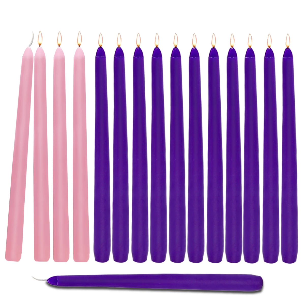 1.76Oz Amazon Wholesale Purple Smokeless Natural Paraffin Wax Unscented  Taper Candles ,Birthday Dinner Dancing Parties Decor