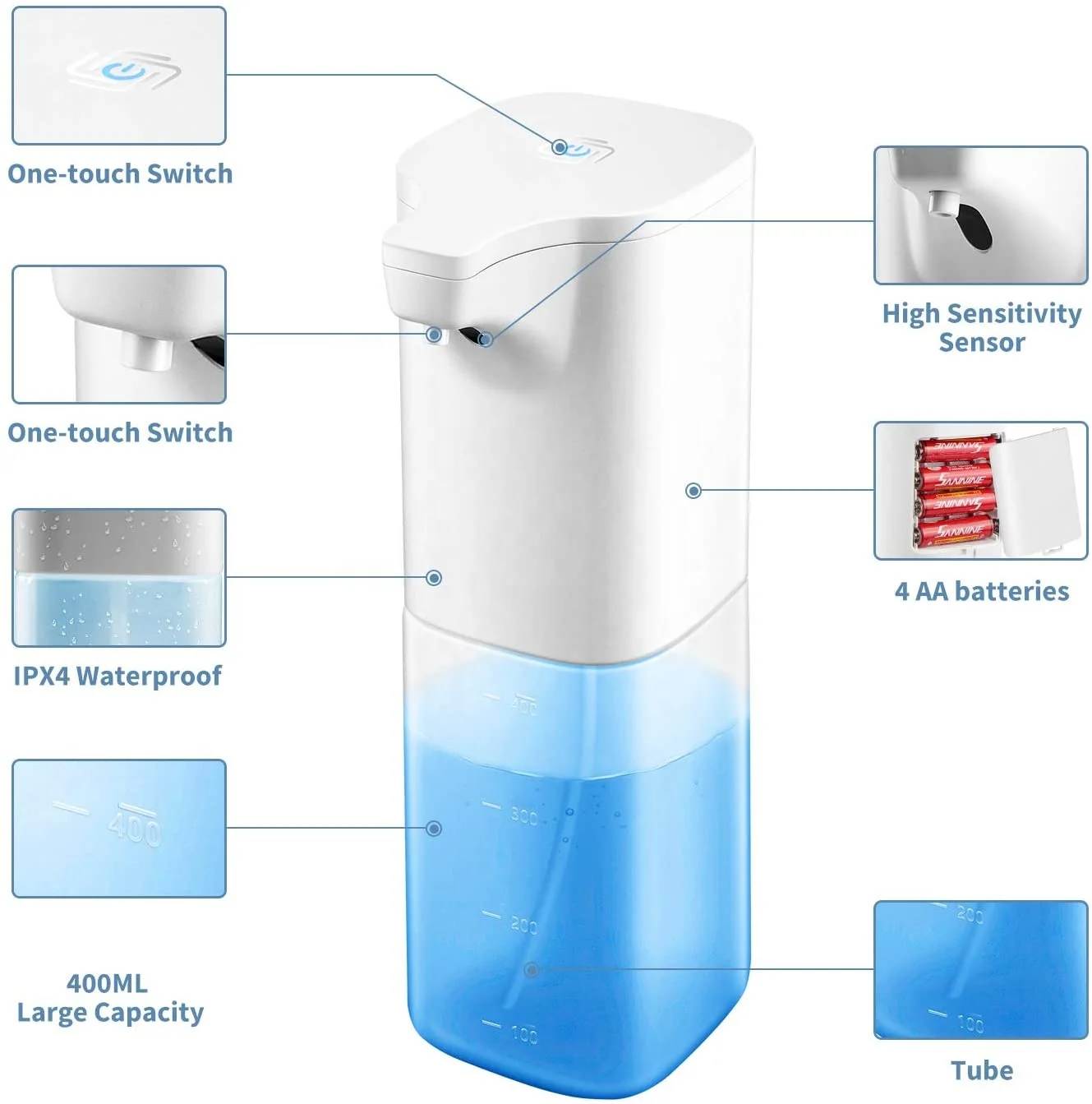 Touchless Infrared Liquid Soap Dispenser Foam Smart Spray Alcohol Foam Gel Sensor Automatic Hand Soap Dispenser