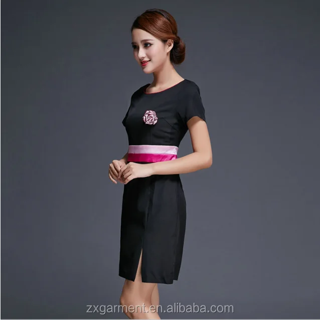 Hotel Women Staff Formal Clothes Ladies Work Dress Skirt Shirt Vest Suit 5 Star Hotel Reception Uniforms Sets