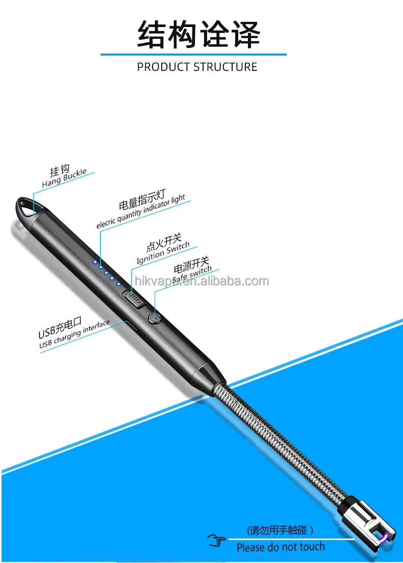 Multi-Function Arc Lighter Single Plasma Lighters Rechargeable USB Electric BBQ Lighter for Kitchen Candle