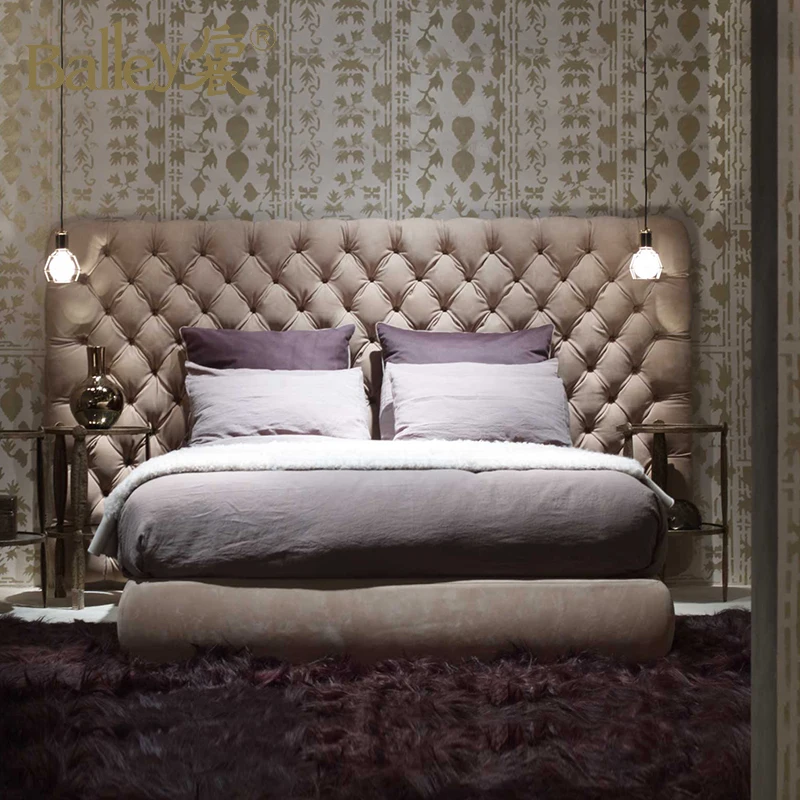 bed for hotel Morden luxury Italian minimalist style commercial furniture for hotel bedroom furniture set