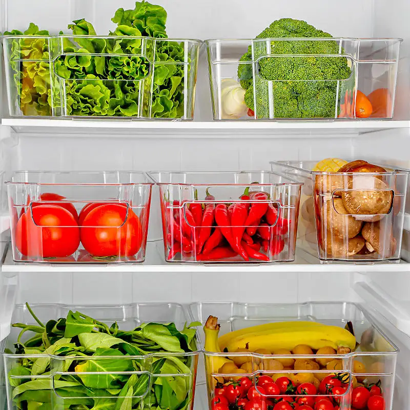 BPA free PET clear milk fridge organizer storage refrigerator storage bins for pantry freezer kitchen