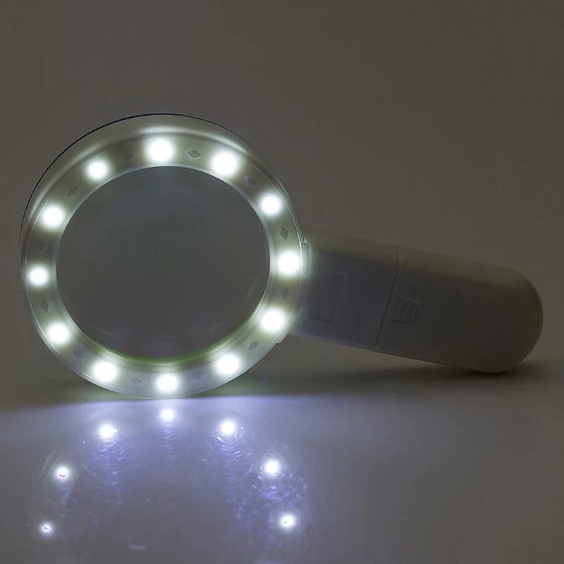 Multipurpose Double layer optical 30x enlarge 12 led magnifying glasses magnifying glass led light
