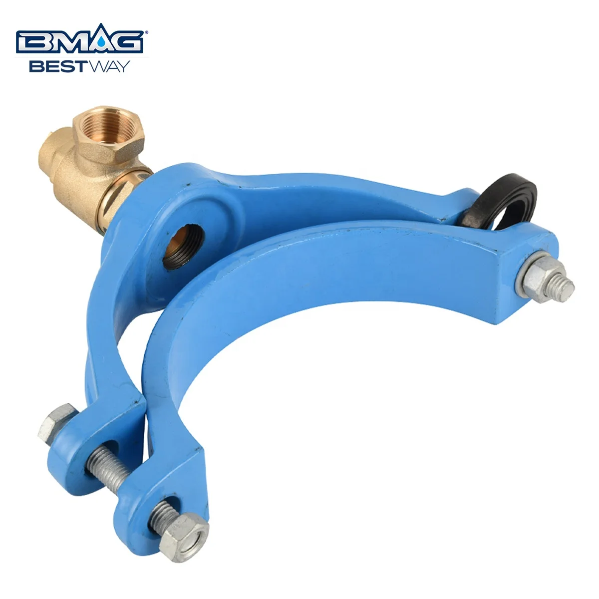 BMAG EPDM 80mm 100mm 150mm 200mm 250mm 300mm Ductile Iron Saddle Clamp for Pvc Pipe Water