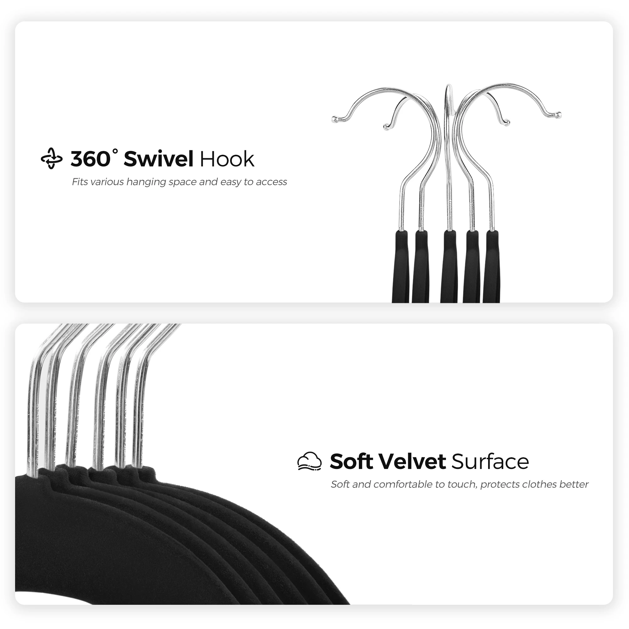 Classic Modern Custom Space Saving Colorful Non Slip Velvet Flocked Clothing Suit Hangers