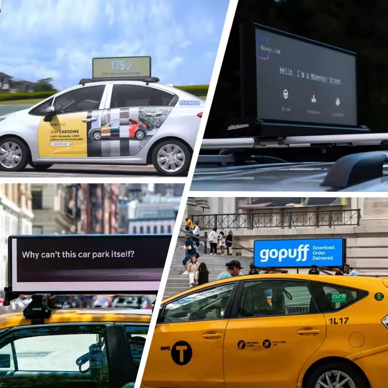 Лидер продаж рекламный экран автомобиля P2.5 P3 P5 WIFI 4G модуль с GPS простая установка светодиодный дисплей такси крышей