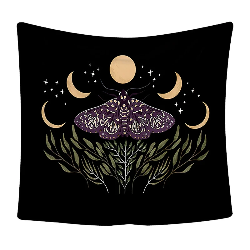 Hot Sale Sun Face Butterfly Moth Tapestry Portia MoonLike Flower Home Tapestry Wall Hanging Beach Towel