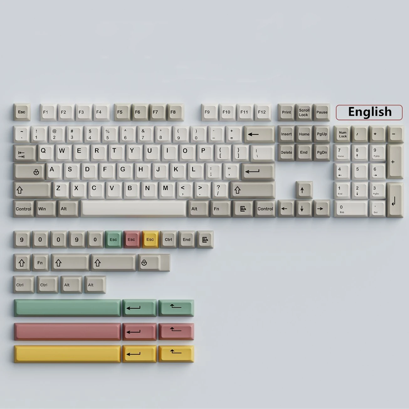 HZGAMER 133Keys Retro Keycaps, Gaming Mechanical Keyboard XDA Profile Keycap