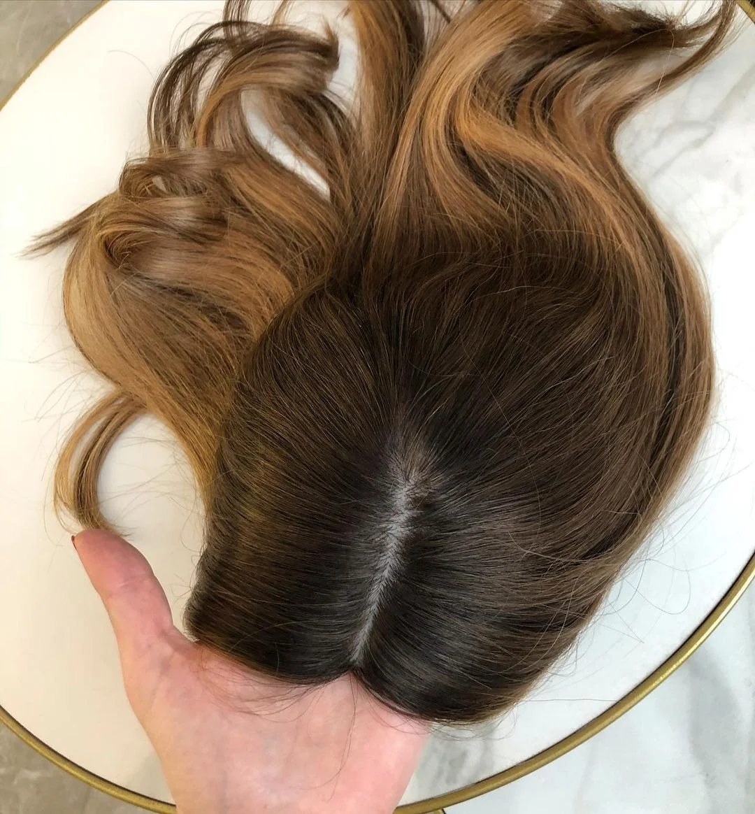 Smooth High Quality Highlight Ash Blonde Color Virgin European Cuticle Aligned Human Hair 6x7 8x10 Silk Base Toppers Toupee
