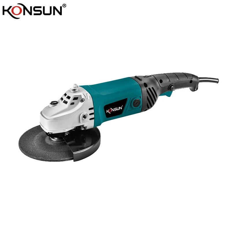 KONSUN 82314 Heavy Duty Electric Angle Grinder 1800W 180MM Long Handle Double Speed Industrial Grade Polishing 220V 230MM Disc
